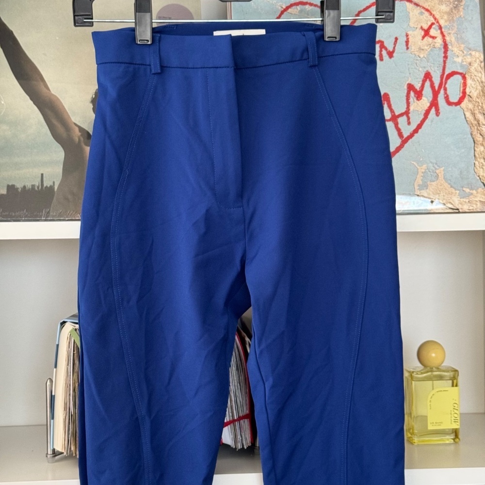 SANDRO PARIS Blue Skinny Ankle Zipper Trouser - Picture 2 of 6